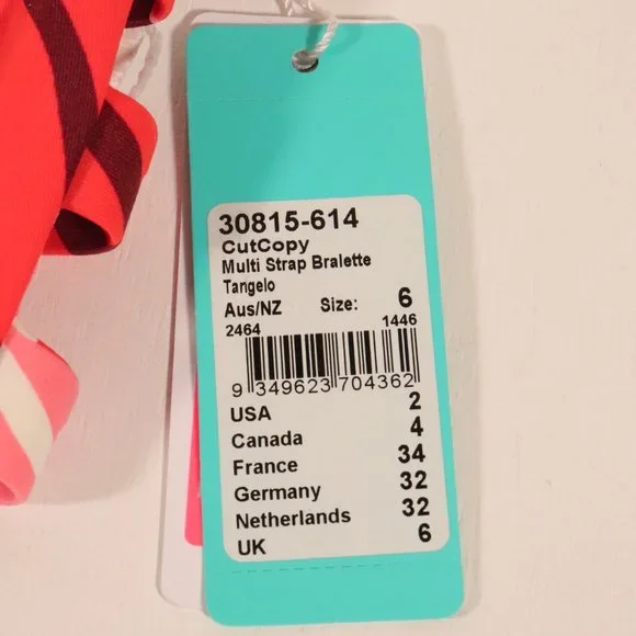 NWT Seafolly X Revolve Cut Copy Multi Strap Bralette in Tangelo - Picture 6 of 15